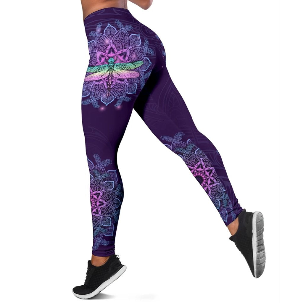 Maori Mandala Dragonfly Leggings Purple - Polynesian Pride