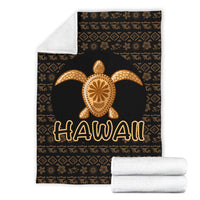 Hawaii Turtle Golden Premium Blankets - Polynesian Pride