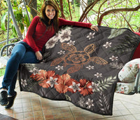 Hawaii Turtle Polynesian Hibiscus Kanaka Style Tropical - Premium Quilt AH - Polynesian Pride
