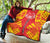 Marquesas Islands Premium Quilt - Marquesas Islands Tiki Face Polynesian Yellow Tattoo - Polynesian Pride