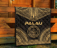 Palau Premium Quilt - Palau Seal Polynesian Chief Gold Version - Polynesian Pride
