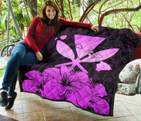 Hawaiian Kanaka Premium Quilt Hibiscus Polynesian Love Pink - Polynesian Pride
