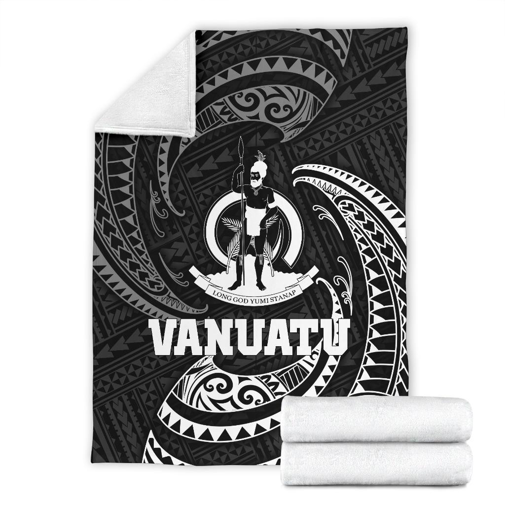 Vanuatu Polynesian Premium Blanket - White Tribal Wave - Polynesian Pride