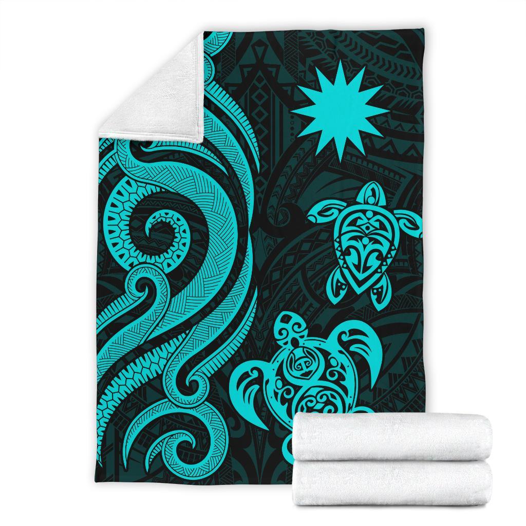 Nauru Premium Blanket - Turquoise Tentacle Turtle - Polynesian Pride