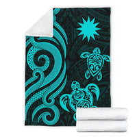 Nauru Premium Blanket - Turquoise Tentacle Turtle - Polynesian Pride