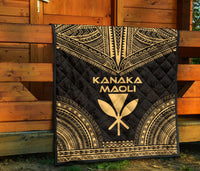 Hawaii Premium Quilt - Kanaka Maoli Polynesian Chief Gold Version - Polynesian Pride