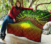 Polynesian Marshall Islands Premium Quilt - Reggae Vintage Polynesian Patterns - Polynesian Pride