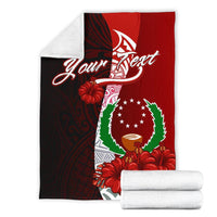 Pohnpei Micronesia Custom Personalised Premium Blanket - Coat Of Arm With Hibiscus - Polynesian Pride