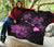 Hawaii Hibiscus Map Polynesian Ancient Purple Premium Quilt - Polynesian Pride