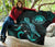 Federated States of Micronesia Polynesian Premium Quilt - Turtle With Blooming Hibiscus Turquoise - Polynesian Pride