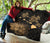 Hawaii Hibiscus Map Polynesian Ancient Turtle Gold Premium Quilt - Polynesian Pride