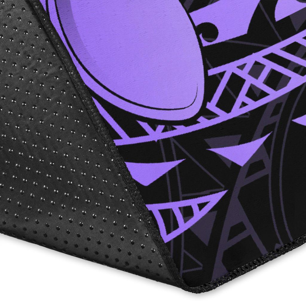 Hawaii Polynesian Turtle Plumeria Rug - Pog Style Purple - Polynesian Pride