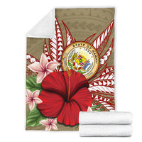 Hawaii Polynesian Coat Of Arm Tropical Premium Blanket - AH - Polynesian Pride