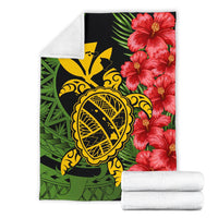 Hawaii Turtle Hibiscus Polynesian Premium Blanket - Aphos Style - Polynesian Pride