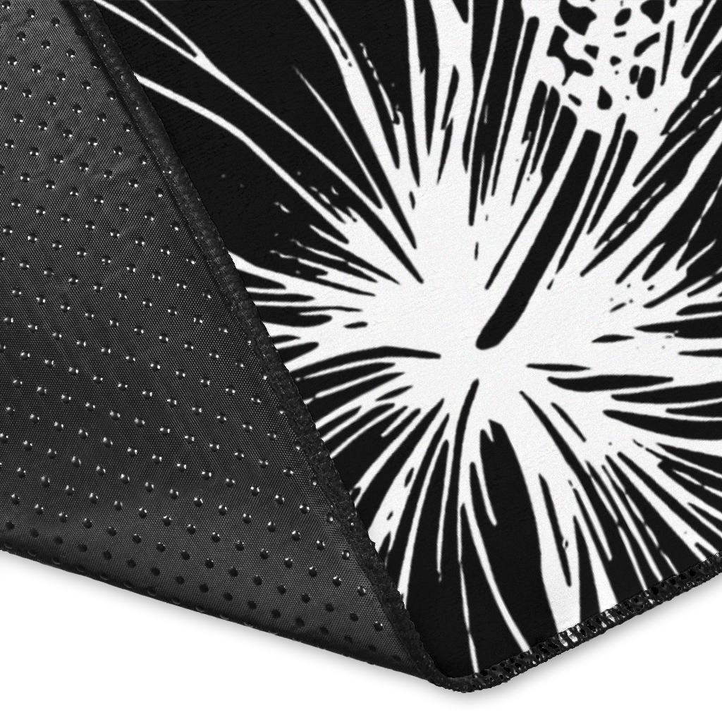 Guam Polynesian Area Rug - Summer Plumeria (Black) - Polynesian Pride