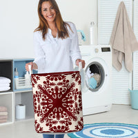 Hawaiian Quilt Tradition Red Laundry Basket AH - Polynesian Pride