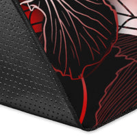 Samoa Polynesian Area Rugs - Turtle With Blooming Hibiscus Red - Polynesian Pride