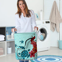 Sea Turtle Hibiscus Laundry Basket AH - Polynesian Pride