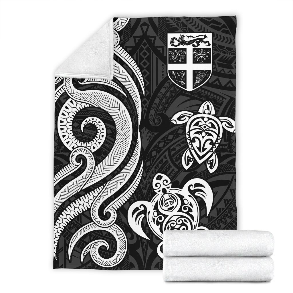 Fiji Polynesian Premium Blanket - White Tentacle Turtle - Polynesian Pride
