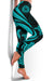 American Samoa Women's Legging - Turquoise Tentacle Turtle - Polynesian Pride