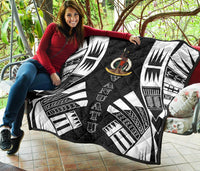Vanuatu Premium Quilt - Vanuatu Coat Of Arms Polynesian White Tattoo - Polynesian Pride