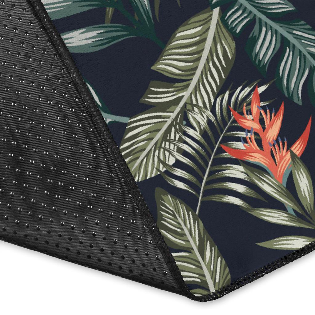 Tropical Strelitzia Black Rug - Polynesian Pride