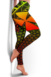 Polynesian Wallis and Futuna Leggings - Reggae Vintage Polynesian Patterns - Polynesian Pride