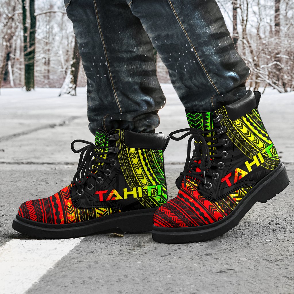 Tahiti Leather Boots - Polynesian Reggae Chief Version - Polynesian Pride