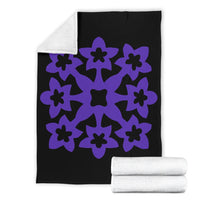Hawaiian Premium Blanket Royal Pattern - Black And Purple - A1 Style - Polynesian Pride