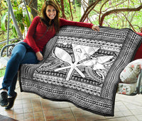 Hawaii Polynesian Kanaka Maoli Premium Quilt White - Polynesian Pride