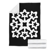 Hawaiian Premium Blanket Royal Pattern - Black And White - A1 Style - Polynesian Pride