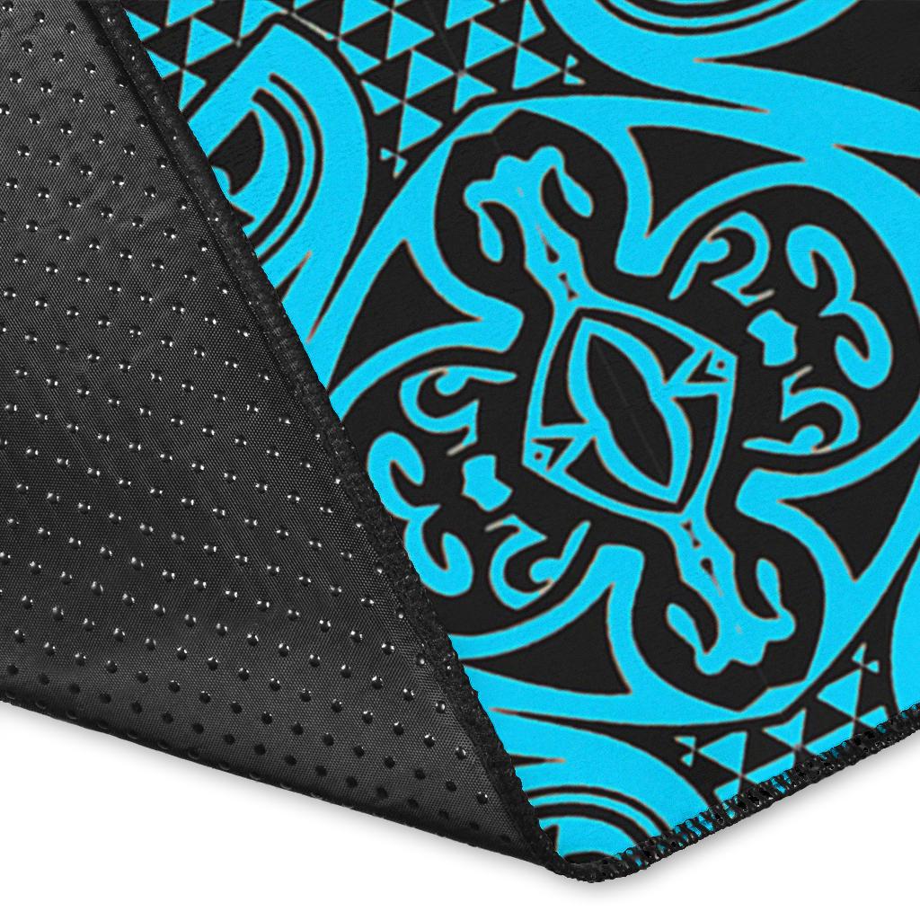 Polynesian Blue And Black Area Rug - Polynesian Pride