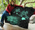 Hawaii Hibiscus Map Polynesian Ancient Turquoise Premium Quilt - Polynesian Pride