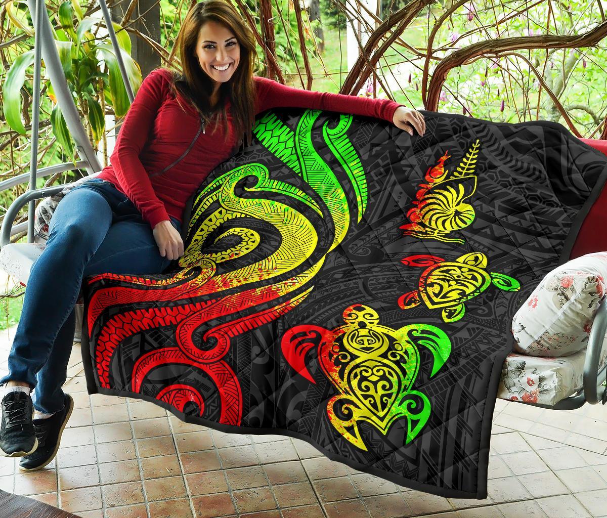 New Caledonia Premium Quilt - Reggae Tentacle Turtle - Polynesian Pride