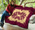 Hawaii Premium Quilt - Hawaiian Quilt Plumeria Medallion Burgundy - AH - Polynesian Pride