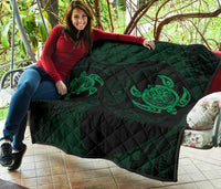 Hawaii Polynesian Turtle Premium Quilt Green - Polynesian Pride