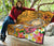 American Samoa Polynesian Premium Quilt - Turtle Plumeria (Gold) - Polynesian Pride