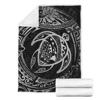 Hawaiian Turtle Polynesian White Premium Blanket - Polynesian Pride