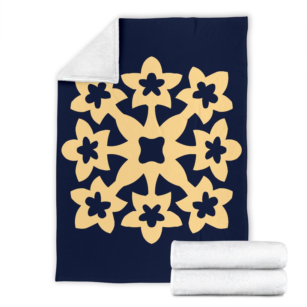 Hawaiian Premium Blanket Royal Pattern - Indigo - A1 Style - Polynesian Pride