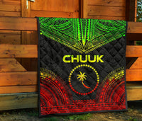 Chuuk Premium Quilt - Chuuk Flag Polynesian Chief Reggae Version - Polynesian Pride