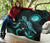 CNMI Polynesian Premium Quilt - Turtle With Blooming Hibiscus Turquoise - Polynesian Pride