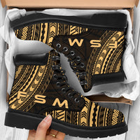 Federated States Of Micronesia Leather Boots - Polynesian Gold Chief Version - Polynesian Pride