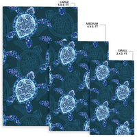Blue Turtle Plumeria Area Rug - Polynesian Pride