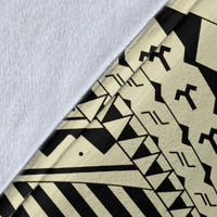 Hawaii Polynesian Hula Girl Wearing Plumeria Premium Blanket - Polynesian Pride