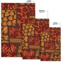 Polynesian Area Rug - Elements Fabric Patchwork Wallpaper - Polynesian Pride