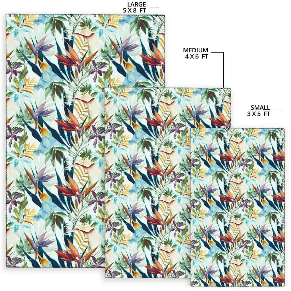 Tropical Flower, Plant And Leaf Pattern Rug - Polynesian Pride
