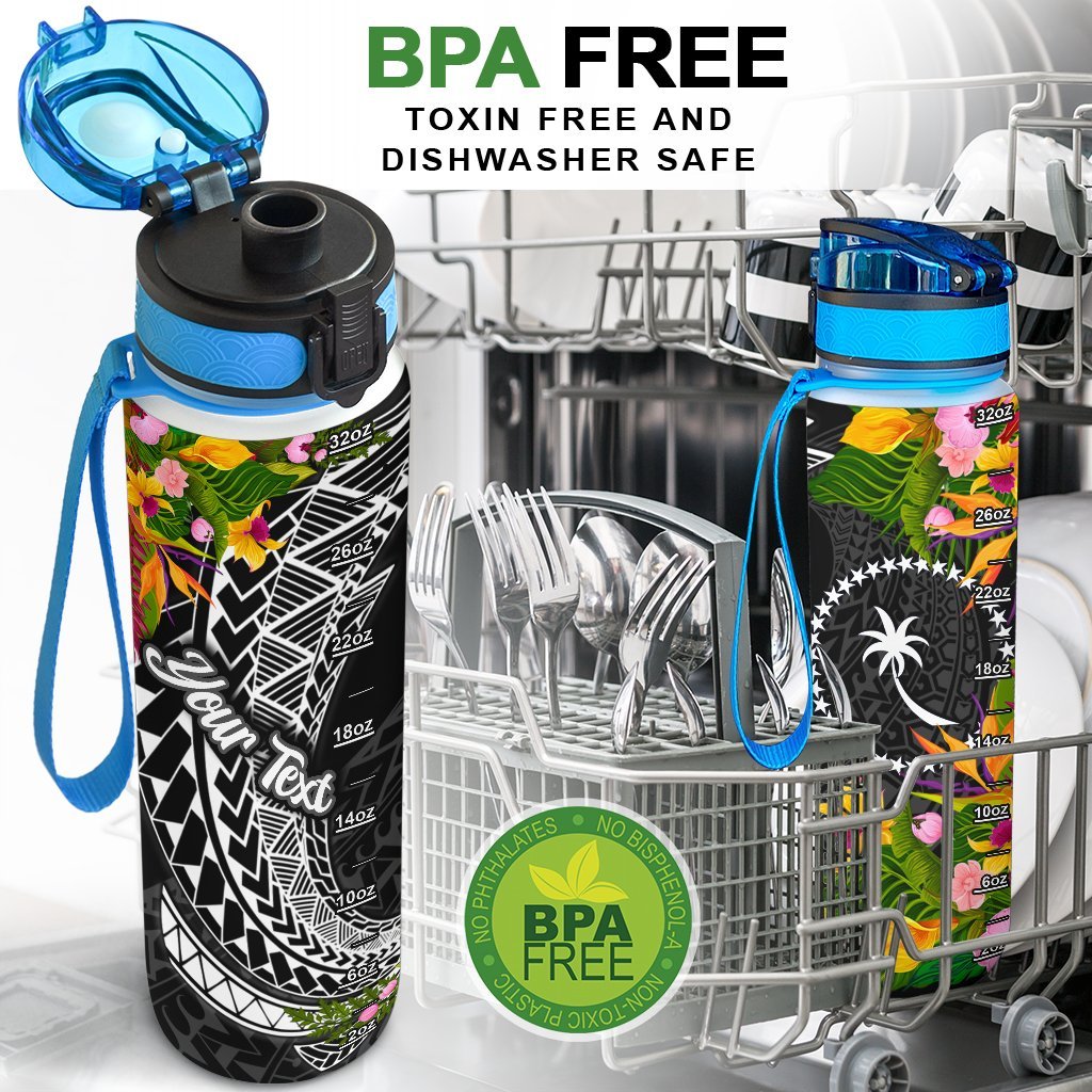 Chuuk State Custom Personalised Hydro Tracking Bottle - Seal Spiral Polynesian Patterns - Polynesian Pride