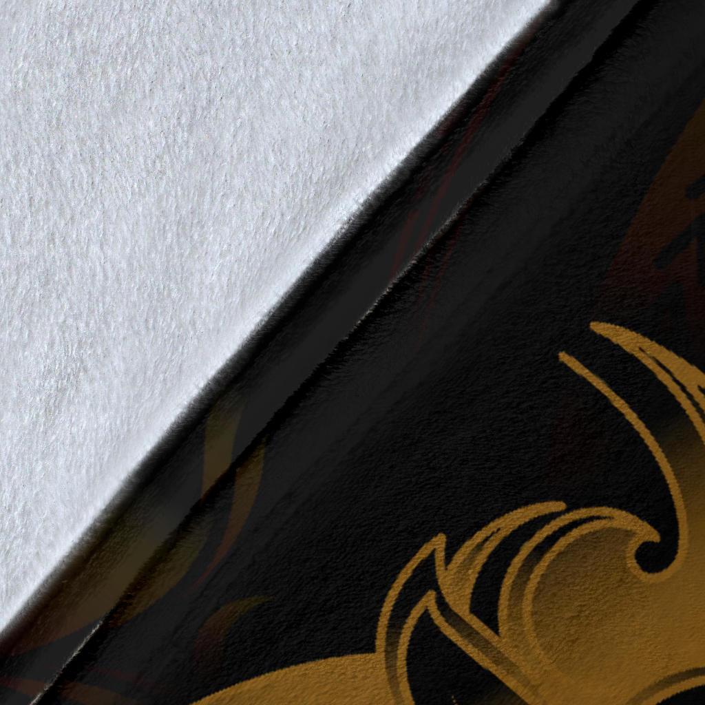 Polynesian Hawaii All Over Premium Blanket - Kanaka Maoli Gold Turtle - Polynesian Pride