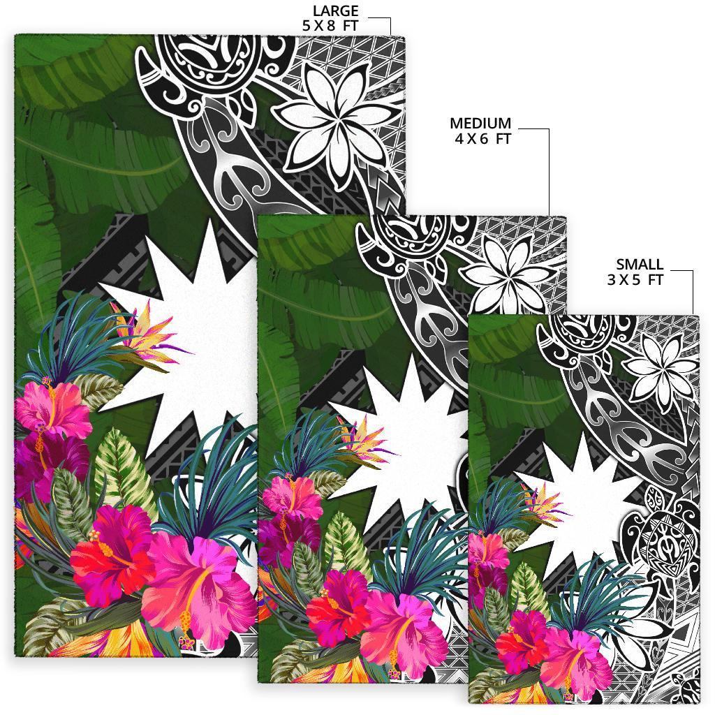 Nauru Area Rug - Turtle Plumeria Banana Leaf - Polynesian Pride