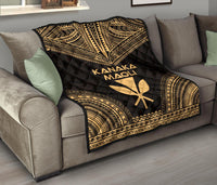Hawaii Premium Quilt - Kanaka Maoli Polynesian Chief Gold Version - Polynesian Pride